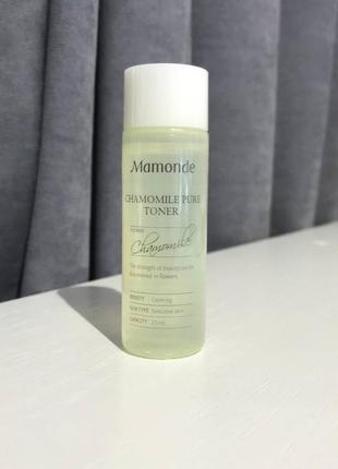 Тонер для чувствительной кожи с экстрактом ромашки mamonde chamomile pure toner 25 мл1 фото