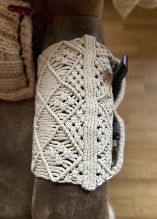 Макраме органайзер для пультов, гаджетов, книг и т.д.