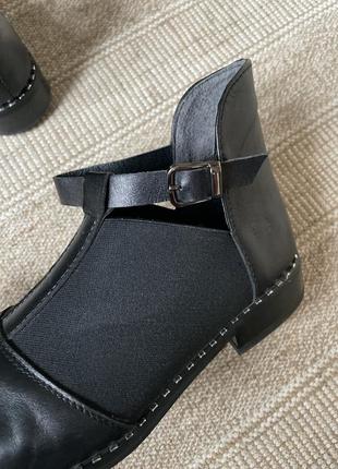 Туфли женские кожаные черные6 фото