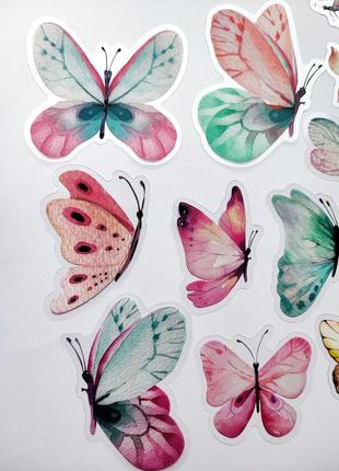 Набір #16 наліпки для скрапбукінг, метелики, картинки зображення марки стікери для щоденників блокнота скетча записника2 фото