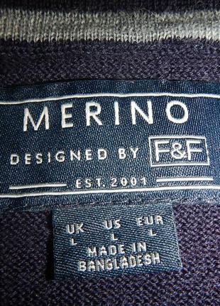 Светр, джемпер пуловер кофта f&f p.48-50(l) 100% вовна мериноса5 фото