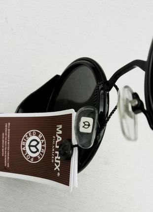 Оригинальные очки matrix унисекс солнцезащитные поляризированые черные круглые3 фото