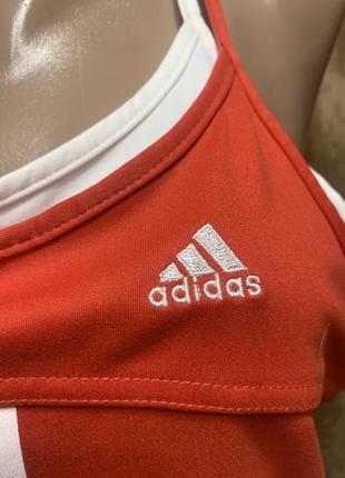 Майка топ adidas размер 10/ m цвет  красно-белый6 фото