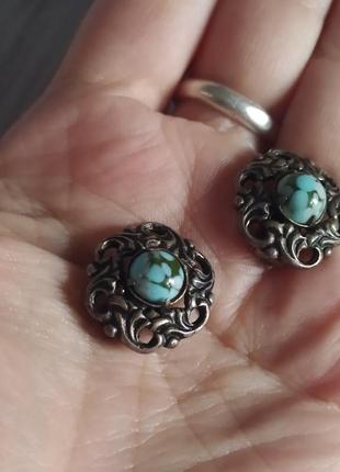 Кліпси вінтаж чехія пеквнське скло