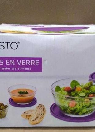 Великий набір високоякісних салатників із загартованого товстостінного скла з ernesto