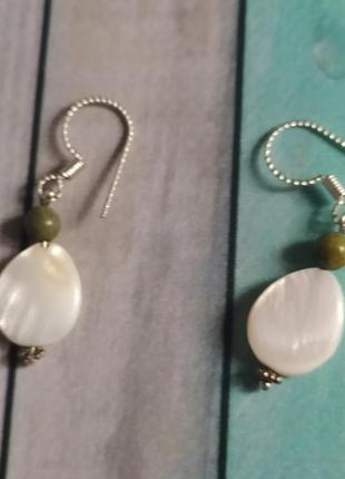 Серьги перламутр натуральный камень