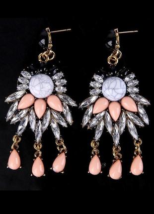 🏵️нарядные массивные серьги в стразах, новые! арт. 8811