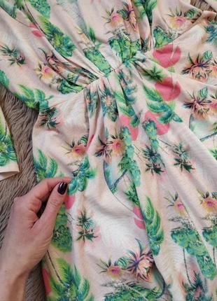 Шикарна сукня "пальми" з коміром в карманами/плаття/сарафан4 фото