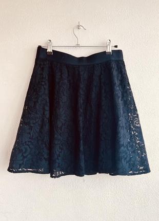 Черная кружевесная юбка аrmani exchange