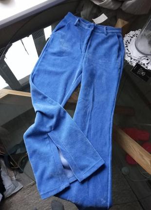 Вельветові штани кльош із розрізами1 фото