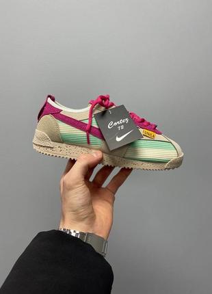 Женские бежевые текстильные кроссовки nike union la x cortez spesame beige