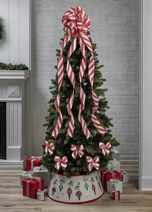 Большой бант для украшения праздников рождественской елки и 12 бантиков1 фото
