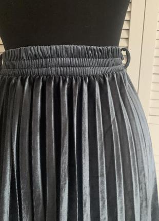 Велюровая юбка плиссе гофре.2 фото