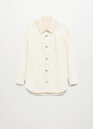 Джинсова сорочка з ефектом потертості mango — xs, s, m, l7 фото