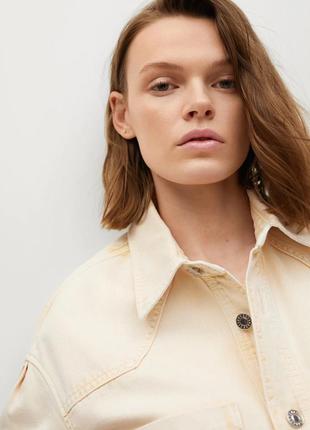 Джинсова сорочка з ефектом потертості mango — xs, s, m, l5 фото