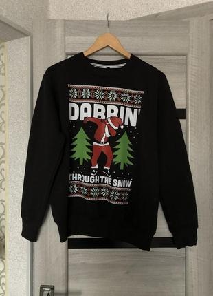 Свитшот с новогодним принтом санта клаус худи батник