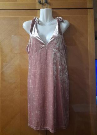 Бархатное новое платье, сарафан, велюровое платье, сарафан на футболку р.38 от h &amp; m