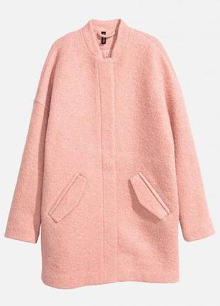 Пальто розового цвета букле h&m