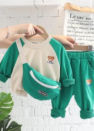 Спортивний костюмчик з сумкою для хлопчика р 80-120