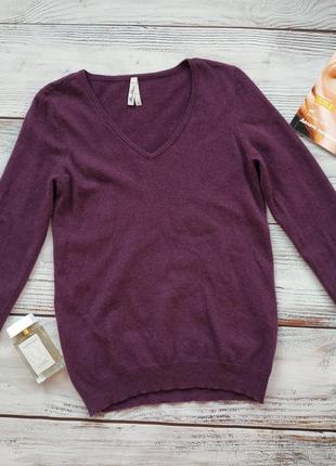Свитер пуловер из шерсти и кашемира фиолетового цвета1 фото