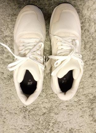 Кроссовки белые h&m mesh white men sneakers мужские3 фото