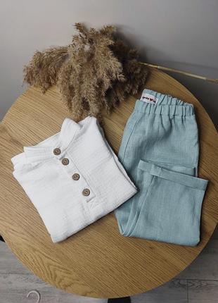 Муслиновая рубашка для мальчика. рубашка детская. одежда на рчок.