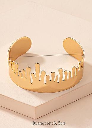 Стильный браслет потеки золота зеркальный уценка4 фото