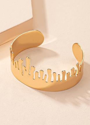 Стильный браслет потеки золота зеркальный уценка2 фото