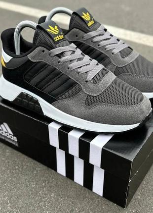 Чоловічі  сірі кросівки замша та сітка adidas 🆕 адидас на весну
