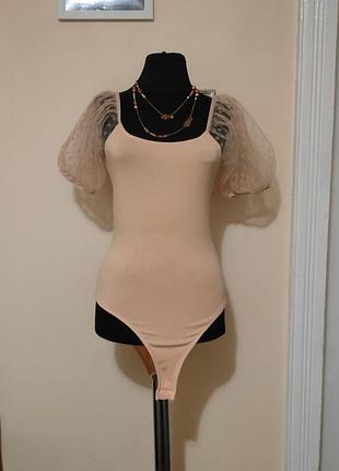 Боді жіноче стильне тренд обємні рукави