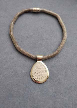 Винтажное колье кулон золотистый с эмалью американский винтаж 80-90х гг.