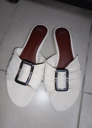 Стильні шльопанці льон р.40-41