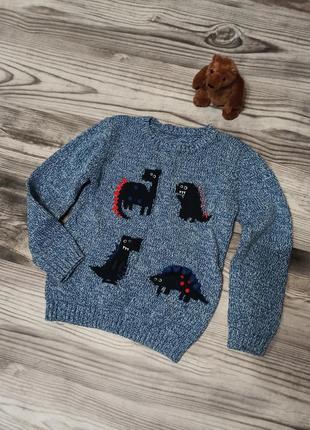 Свитер для мальчика с динозаврами на 5-6 лет