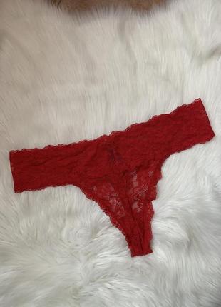 Кружевные трусики бикини в красном цвете от бренда george размер 18