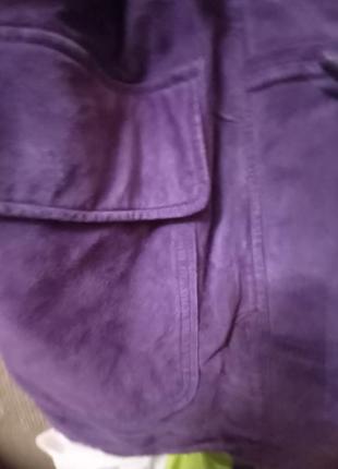 Новая шикарная кожаная куртка 100% замша. цвет фиолетовый. размер 50-52-547 фото