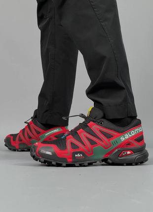 Кроссовки salomon speedcross 3 black red 🔥5 фото