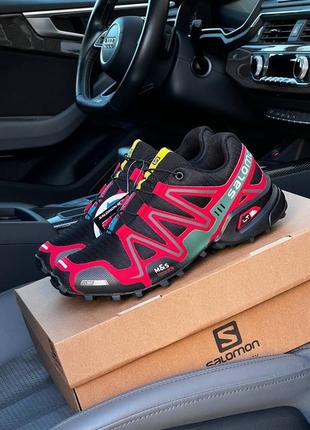 Кроссовки salomon speedcross 3 black red 🔥3 фото