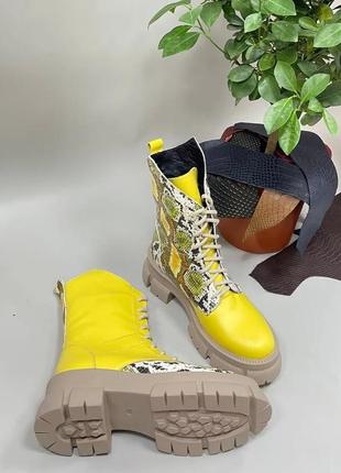 Эксклюзивные ботинки из натуральной итальянской кожи и замша2 фото