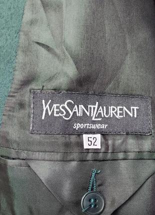 Розкішний вінтажний піджак, жакет смарагдовий yves saint laurent sportswear шерсть, кашемір8 фото