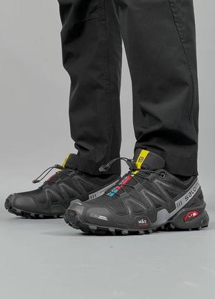 🔥 кроссовки salomon speedcross 3 black grey6 фото