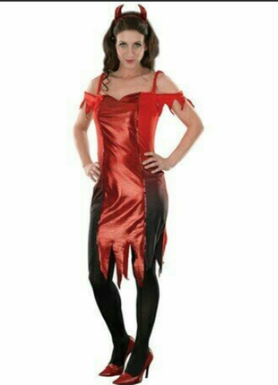 Платье george англия карнавальное велюровое чертовка демоница огонь размер 46-50
