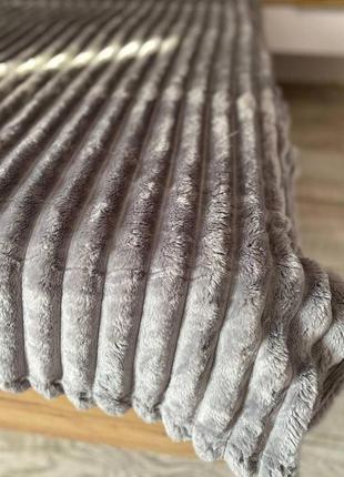 Розкішний королівський плед широка смужка, покривало, якісний теплий плед