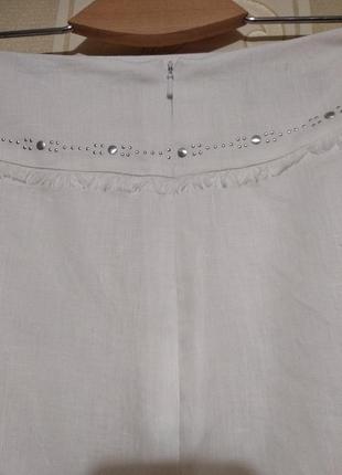 Белоснежная льняная юбка4 фото