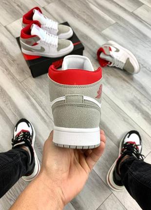 Кросівки nike air jordan 1 white-red8 фото