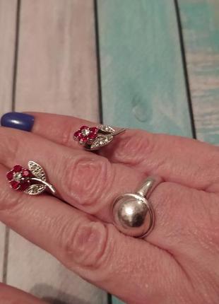 Сережки пусети метал кристали