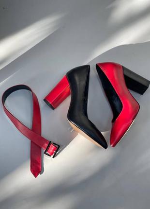 Эксклюзивные туфли лодочки из натуральной итальянской кожи и замша женские на каблуке10 фото