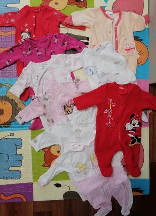 Детская одежда от3х до 6ти месяцев на девочку + подарок памперсы huggies