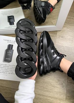 Кросівки в стилі versace chain reaction black5 фото