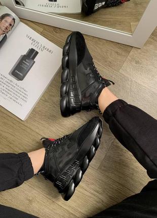 Кросівки в стилі versace chain reaction black6 фото