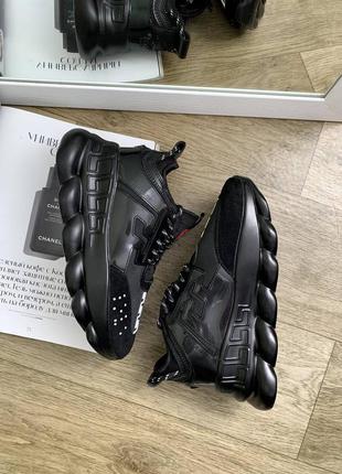 Кросівки в стилі versace chain reaction black7 фото